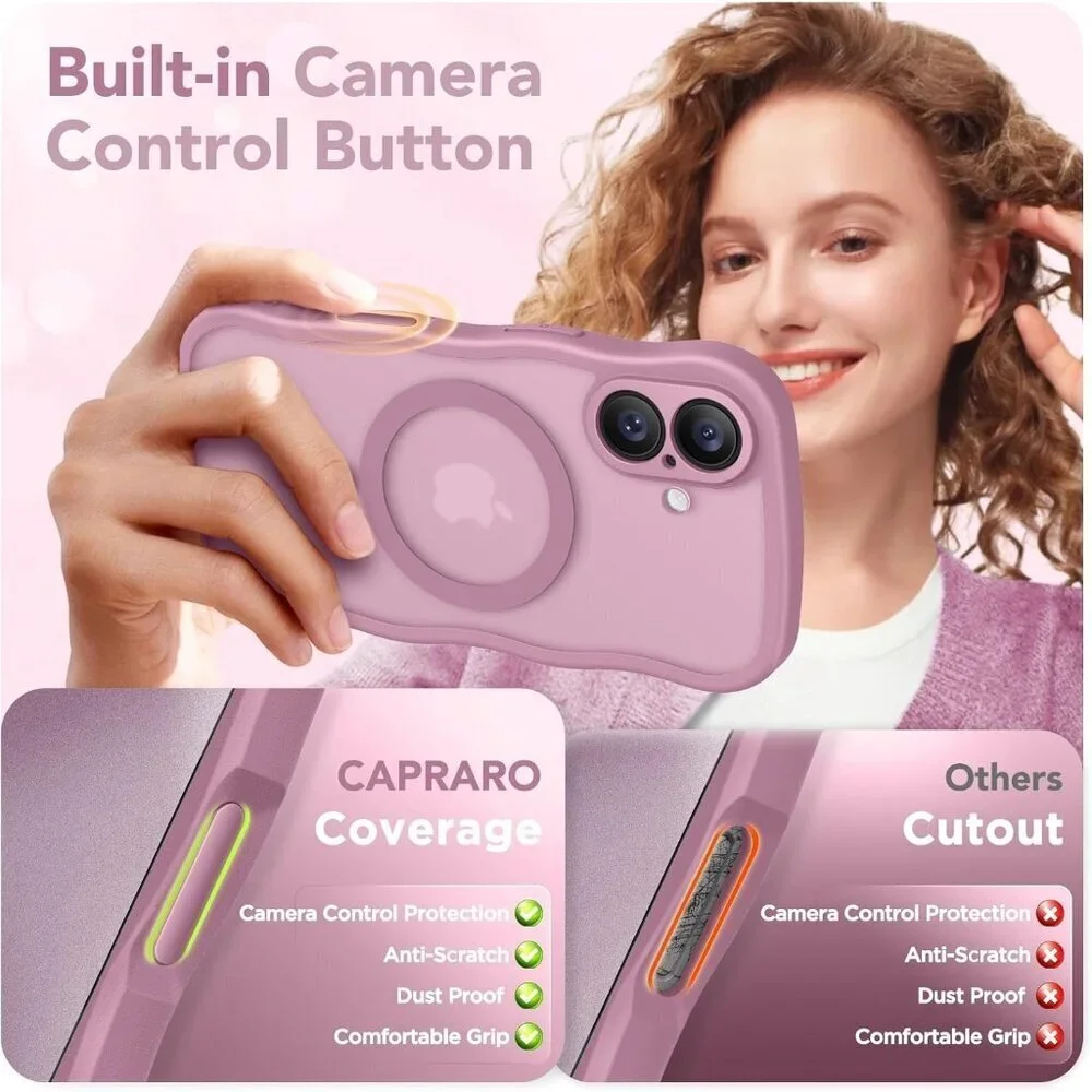 Women Black Currant Iphone 17 Pro Max Case Full Camera Protection Mag Safe